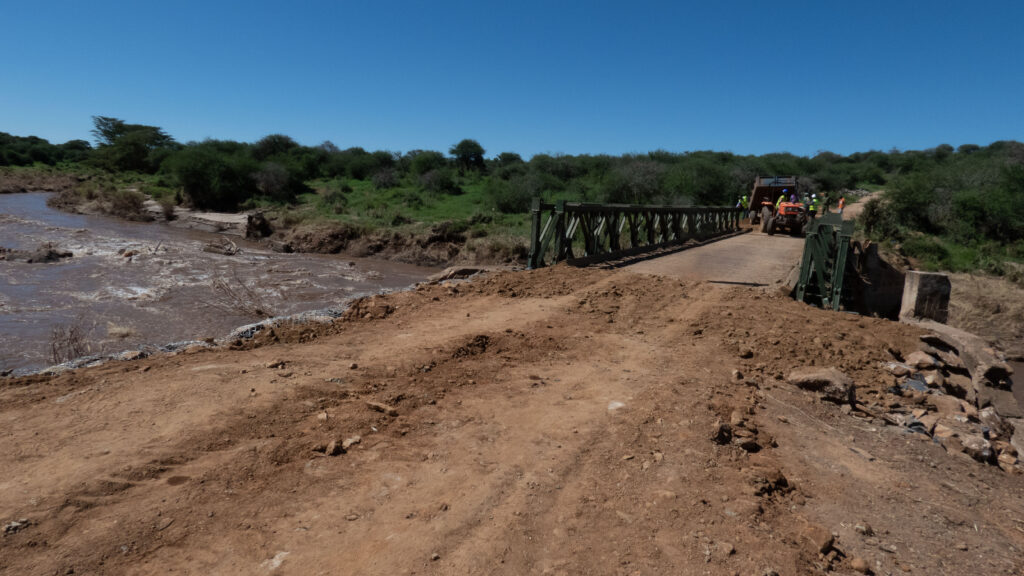 The completed road repair.
